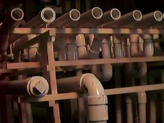 Open ends of 7 treble tubes, and 2 bass tubes